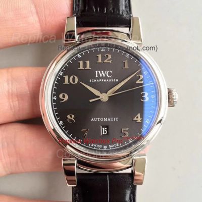 Copy IWC Schaffhausen Portofino Watch 40mm SS Brown Dial Black leather 